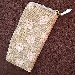 Floral Coach Long Wallet
